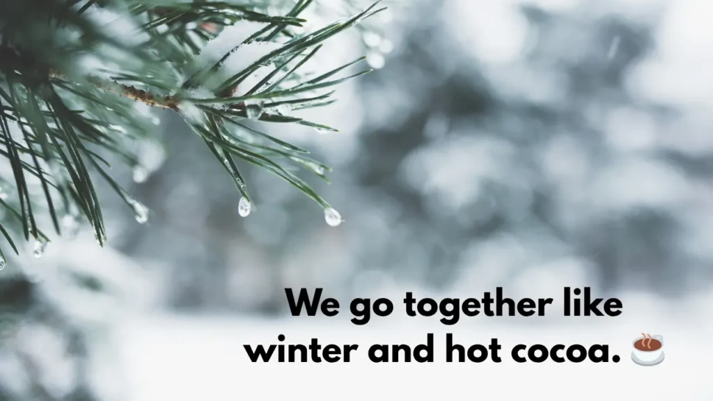 We go together like winter and hot cocoa. ☕