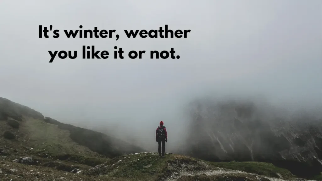 It's winter, weather you like it or not.