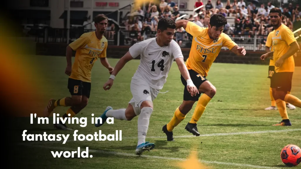 I'm living in a fantasy football world.