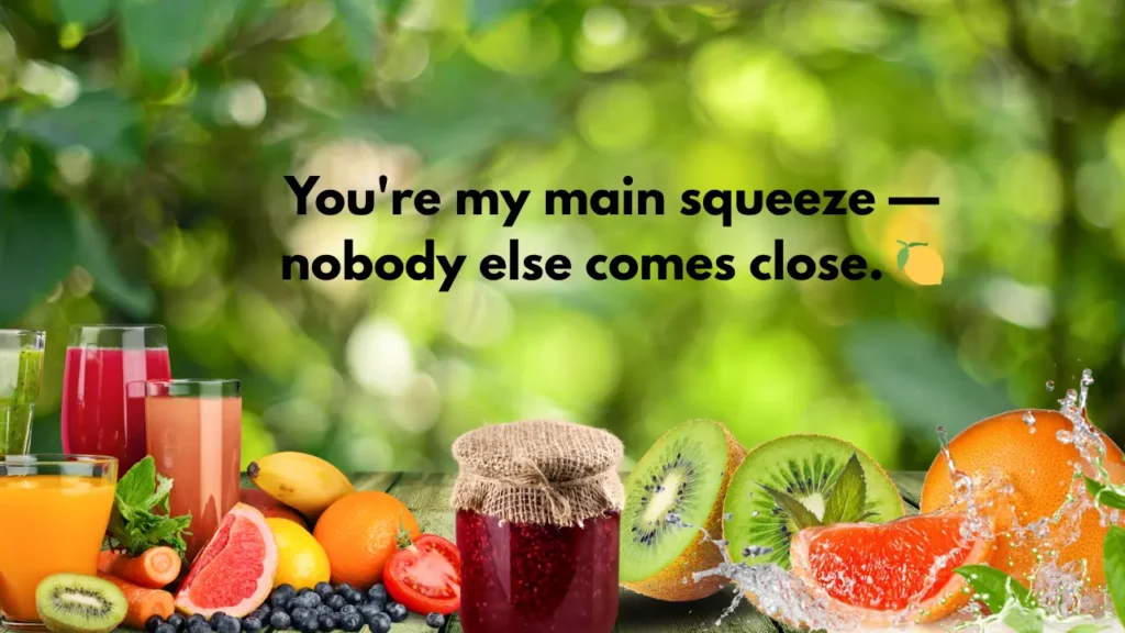 You're my main squeeze — nobody else comes close. 🍋