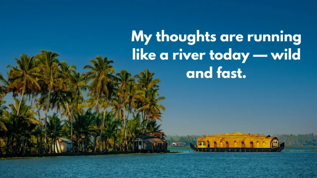 My thoughts are running like a river today — wild and fast.