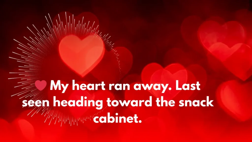 ❤️  My heart ran away. Last seen heading toward the snack cabinet.