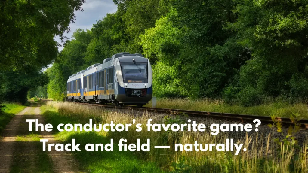 The conductor's favorite game? Track and field — naturally.