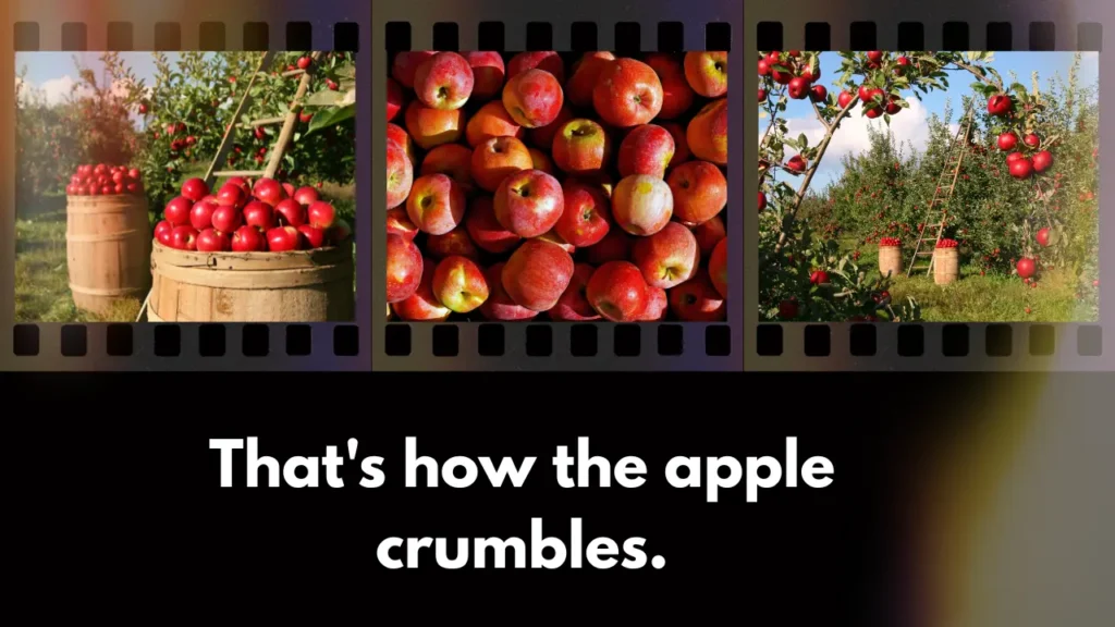 That's how the apple crumbles.