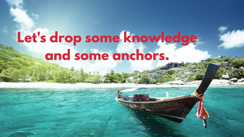 Let's drop some knowledge and some anchors.