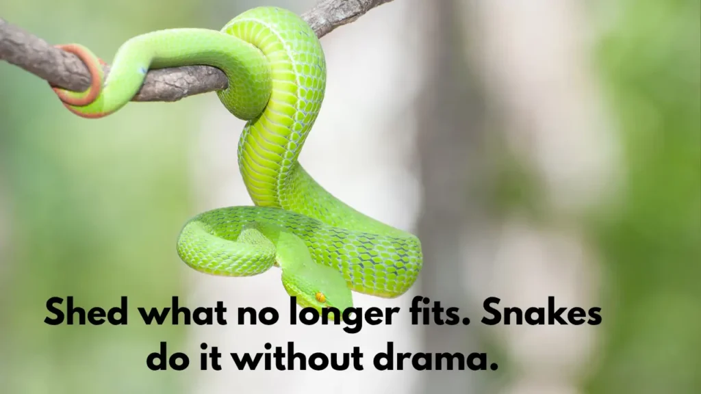 Shed what no longer fits. Snakes do it without drama.