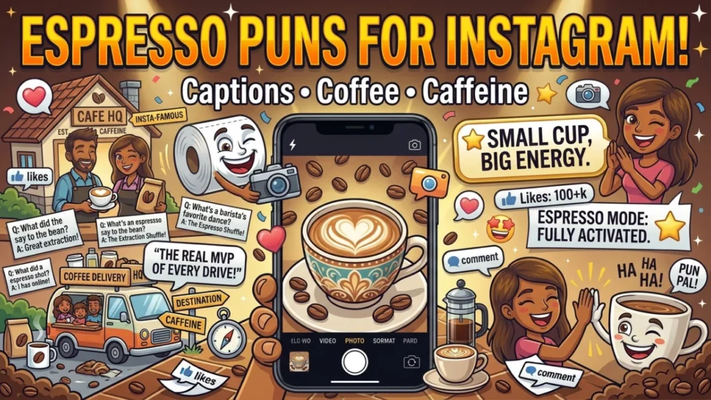 Espresso Puns for Instagram and Captions