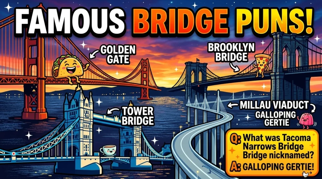 Funny Bridge One-Liners for Captions and Social Media