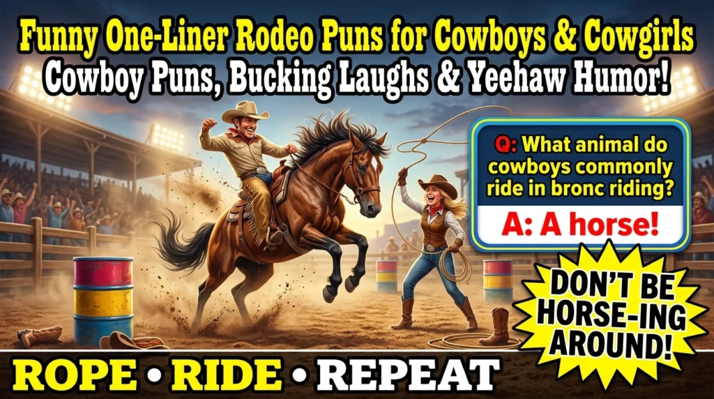 Funny One-Liner Rodeo Puns for Cowboys & Cowgirls