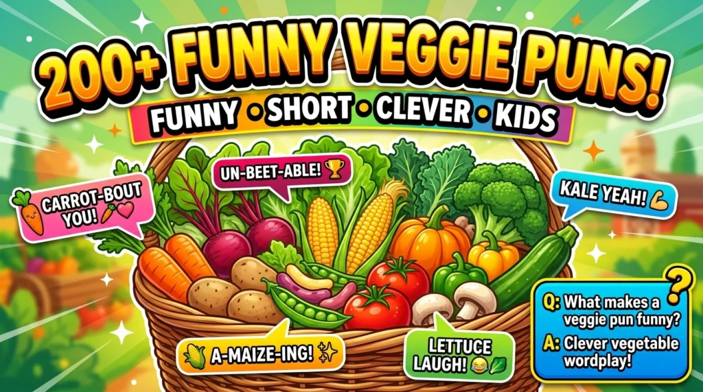 Funny Veggie Puns for Kids: Lunchbox and Classroom Ready