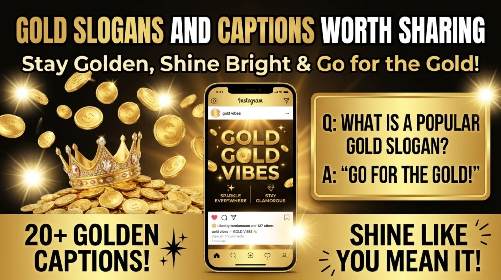 Gold Slogans and Captions Worth Sharing