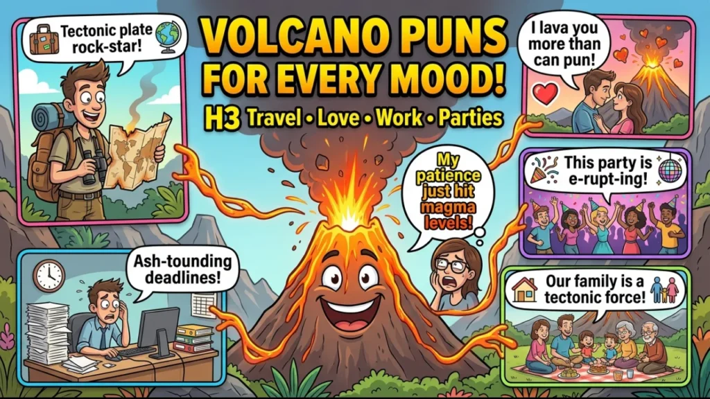 Volcano Pun Jokes and Q&A One-Liners