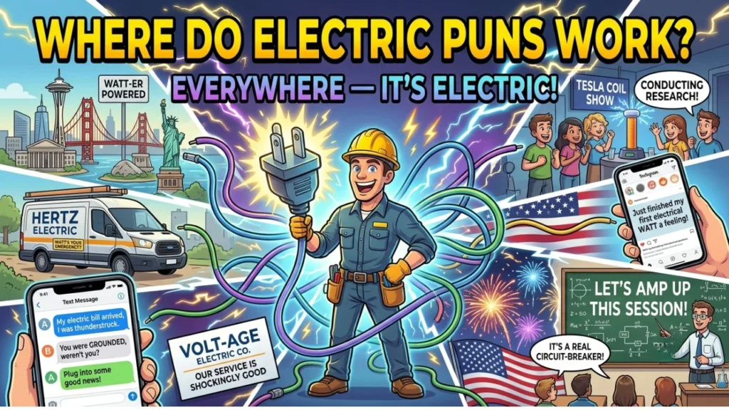 Where to Use One-Liner Electric Puns in the USA