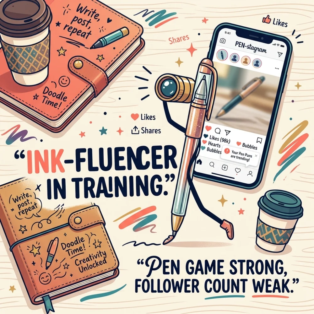 Witty One-Liner Pen Puns for Social Media