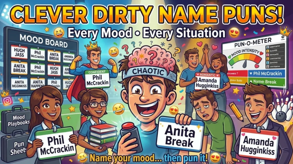 Witty and Clever Dirty Name Puns for Every Mood