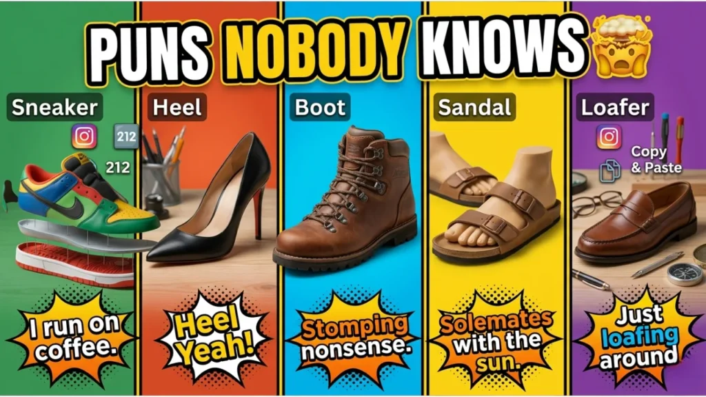 One-Liner Shoe Puns by Shoe Type
