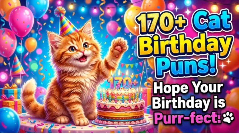 170+ Hilarious One-Liner Cat Birthday Puns 2026 USA Edition