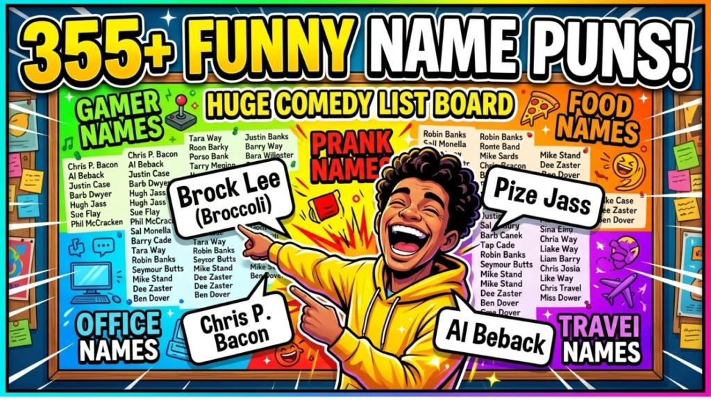 355+ One-Liner Funny Name Puns by Category