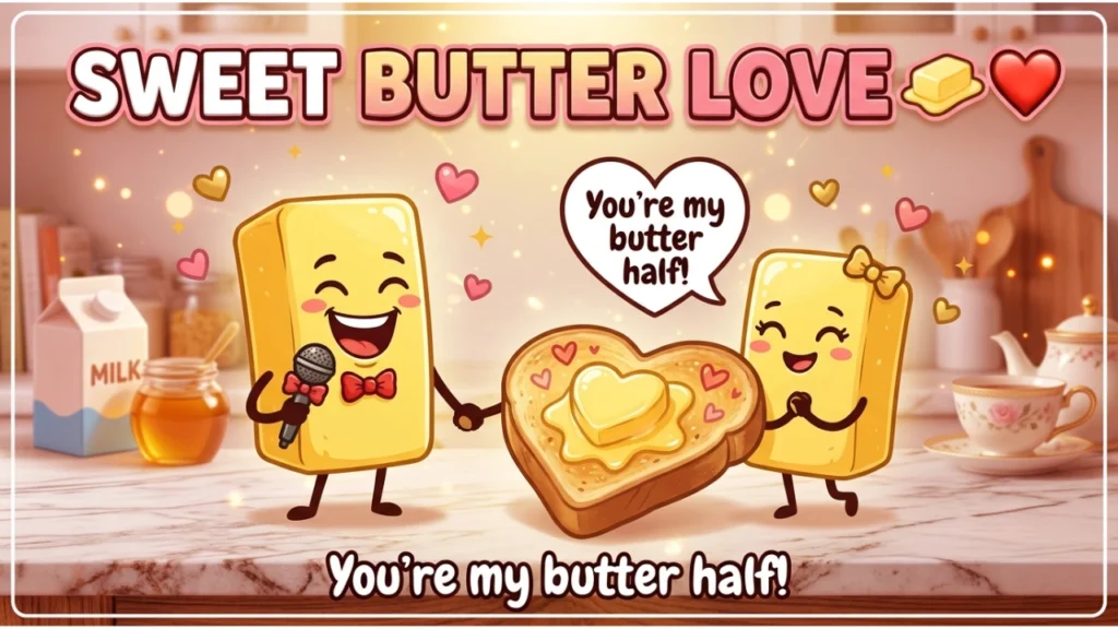 Cute & Romantic One-Liner Butter Puns for Your Sweetheart