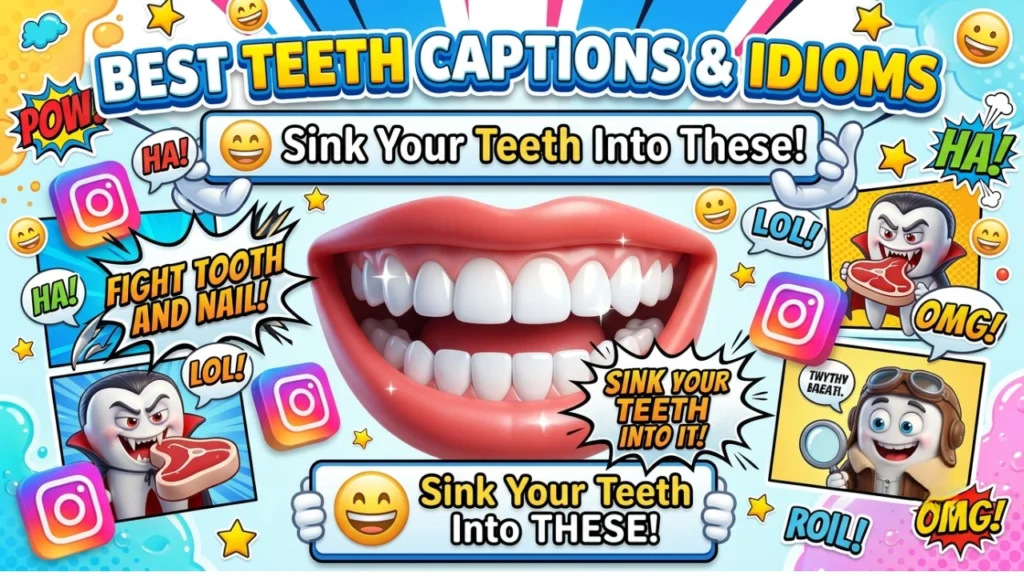 Short Captions and Idioms About Teeth