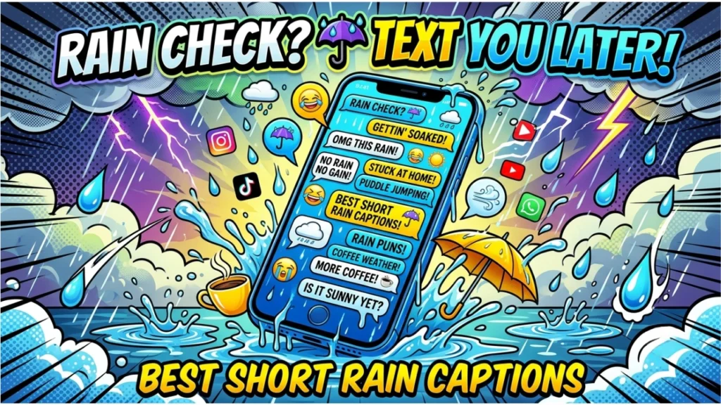 Short One-Liner Rain Puns for Texts & Captions