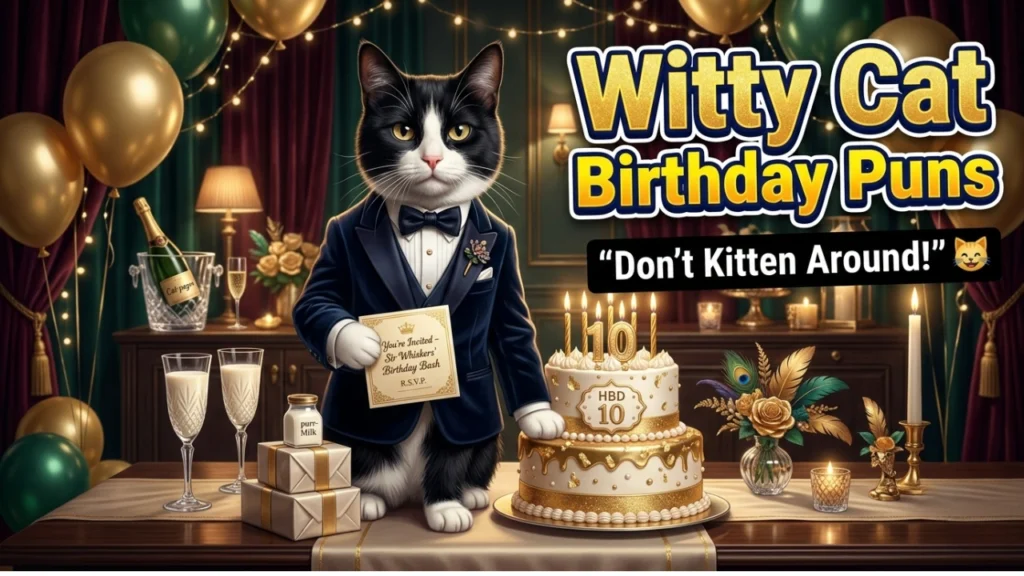 Witty One-Liner Cat Birthday Puns for Cat Lovers and Party Hosts