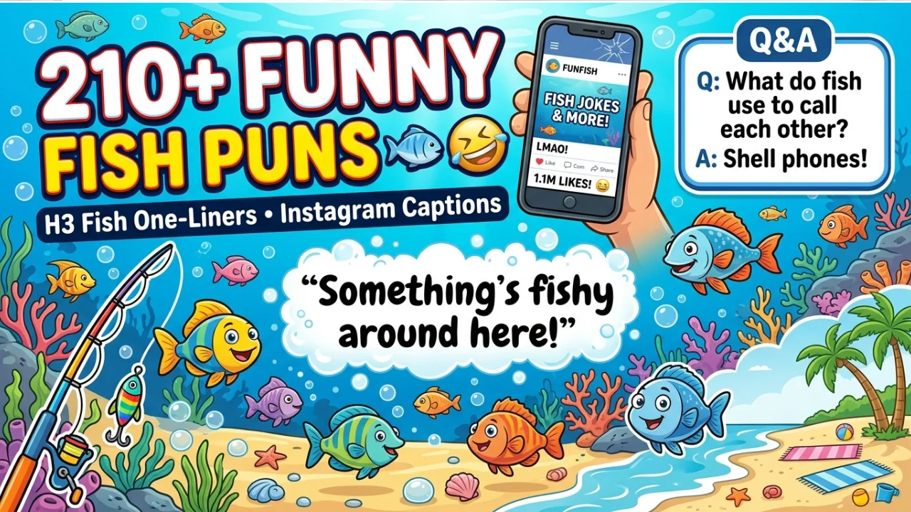 210+ Hilarious Fish Puns: for Instagram, Captions & Jokes