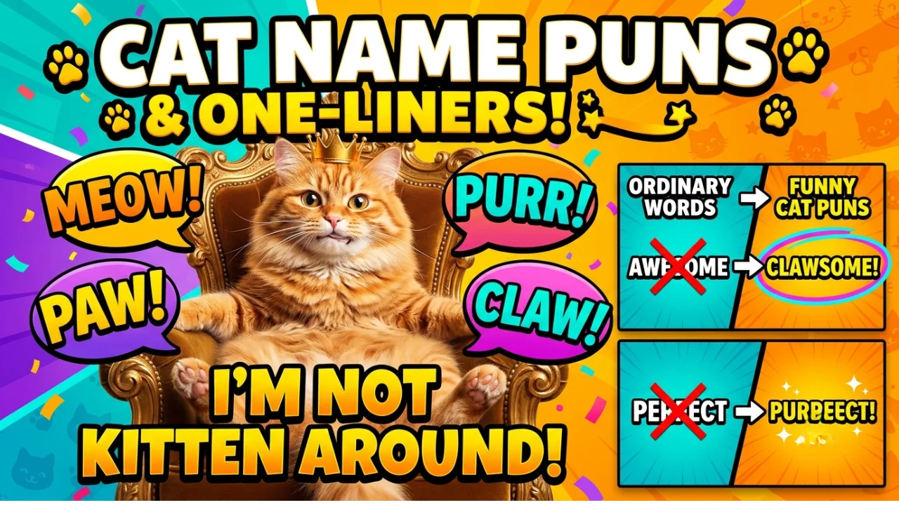 210+ Hilarious One-Liner Cat Name Puns