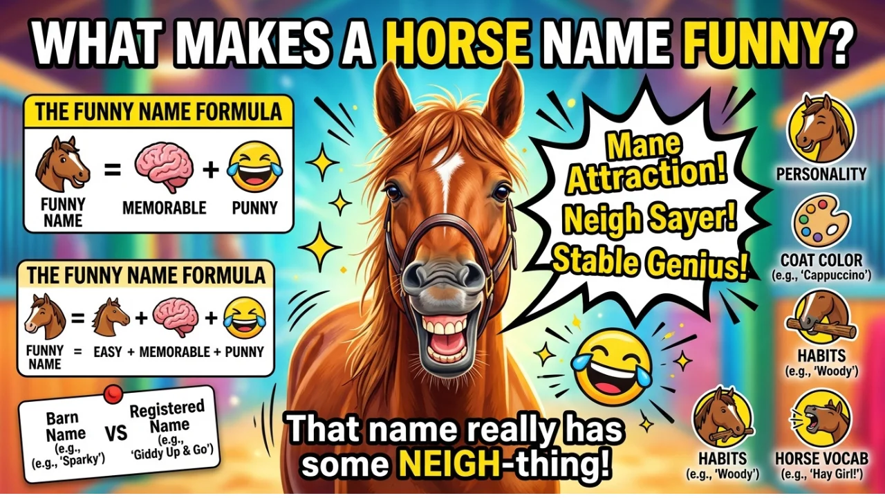 515+ Hilarious One-Liner Funny Horse Names
